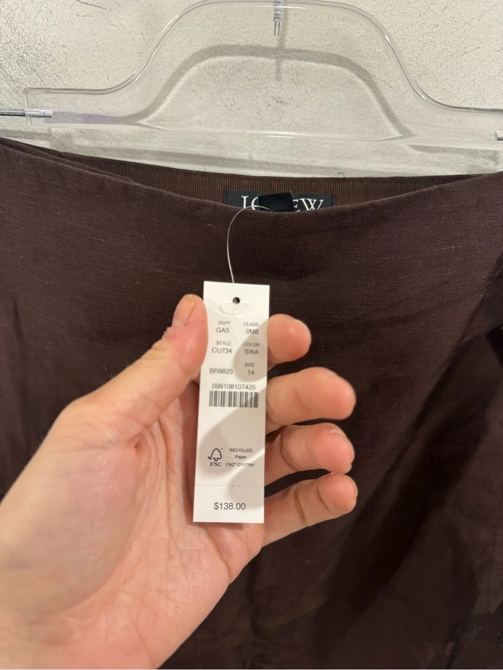 J. Crew Fairfax Faux-Wrap Skirt in Linen Blend